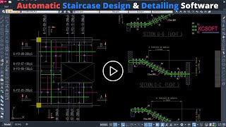 KCsoft 2022: Open Well Staircase Design and Detailing using KCSOFT 2022 Software screenshot 4