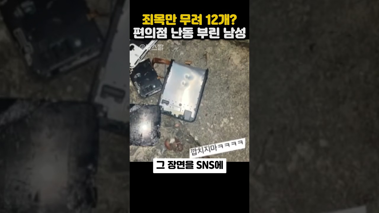 죄목만 무려 12개? 편의점 난동 부린 남성