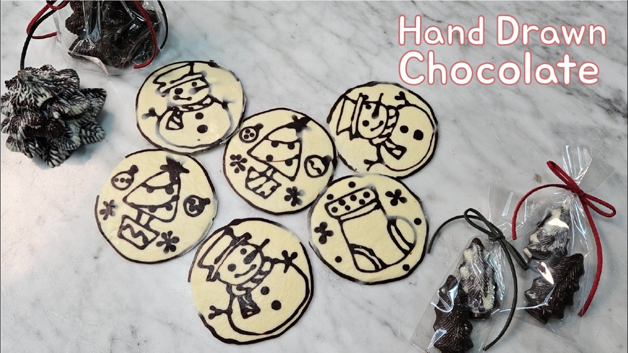 Art Chocolates for Special Gifts (Drawing on Chocolate) l Hand-Drawn Chocolate Cuties