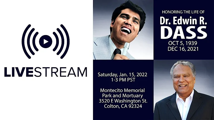 Dr. Edwin Dass - Memorial Service - LiveStream