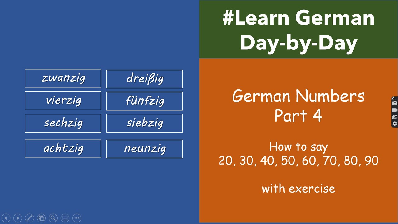 GermanNumbers 20, 30, to 90 #Nummer #LearningGerman A1.1 #GermanBeginners - YouTube