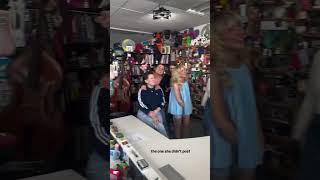 Sabrina Carpenter behind the scenes of her Tiny Desk Concert.