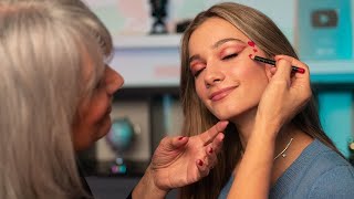 ASMR - MAKEUP ARTIST does my VALENTINE MAKEUP! (Makeup tutorial) (+ русские субтитры)