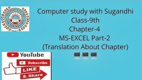 PSEB class 9th chapter-2 MS-Excel Part-2(translation)