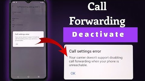 Call Settings Error Your carrier doesn