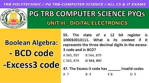 Excess3 XS3 BCD Code Digital Electronics Tamil/ PGTRB ComputerScience/ Computer Instructor/ PGTRB CS