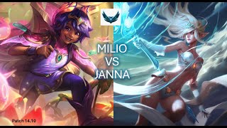 MILIO & Draven vs JANNA & Xayah (Support) | EUNE Platinum | 14.10 | Gameplay & Review