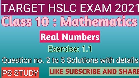 Real Numbers | Seba Class 10 Maths Real Number Exercise 1.1 question no 2 to 5  Solutions