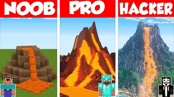 Minecraft TNT VOLCANO HOUSE BUILD CHALLENGE - NOOB vs PRO vs HACKER / Animation !! ChallaBoiz 001