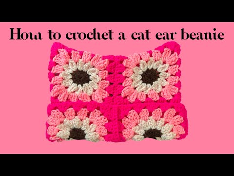 Crochet Tutorial: How To Crochet A Cat Ear Beanie - YouTube
