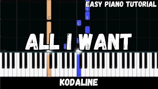 Kodaline - All I Want (Easy Piano Tutorial) chords