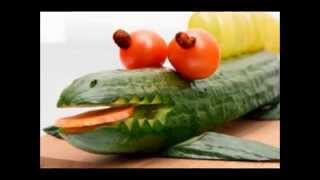 Простые закуски - украшение блюд. КРОКОДИЛ из огурца Простые закуски - украшение блюд. КРОКОДИЛ из огурца