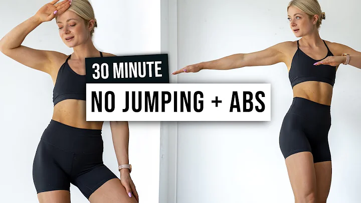 30 MIN FULL BODY NO JUMPING + ABS Workout - No Equ...
