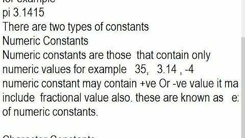 Constant Numeric character  in C and C++ programming    language