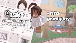 ROBLOX SHOPPING SPREE BUYING KORBLOX MOBILE MM2 GAMEPLAY