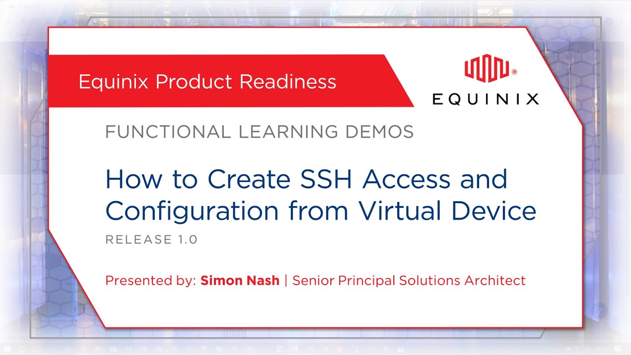 Create SSH Access and Configuration from Virtual Device