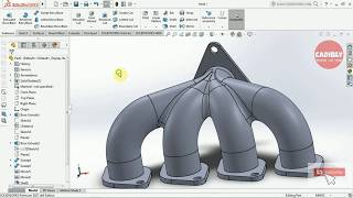 Solidworks Tutorial | Engine exhaust manifold #cadibly #solidworkstutorial