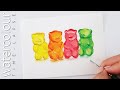 Watercolour illustration, Gummy Bears (time-lapse) / 수채화 젤리곰 그리기, 디저트일러스트