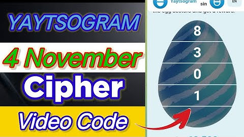 Yaytsogram 4 November Cipher Code | Today Yaytsogram Cipher Code #yaytsogram #airdrop #chiphercode