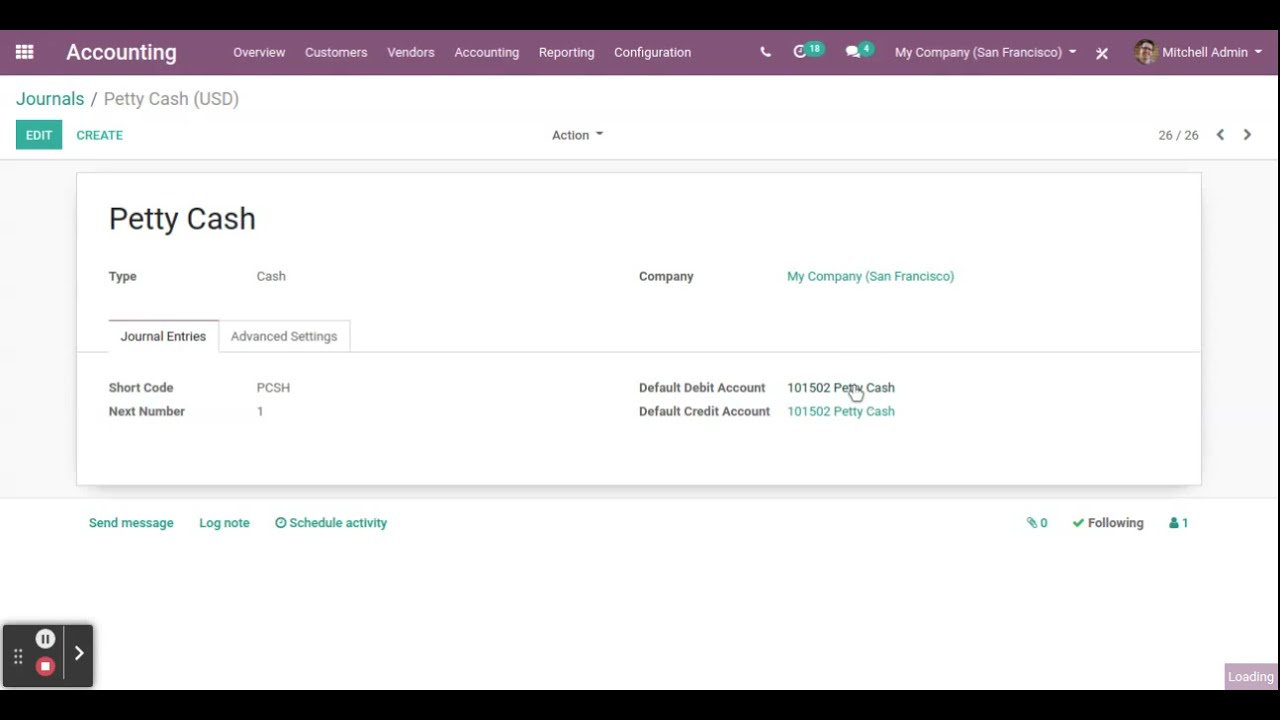 How to handle Petty Cash in Odoo