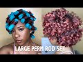 LARGE PERM ROD SET ON NATURAL HAIR | HEATLESS CURLS