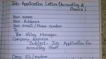 How To Write Job Application Letter For Accountant ? || Job application letter || #handwriting
