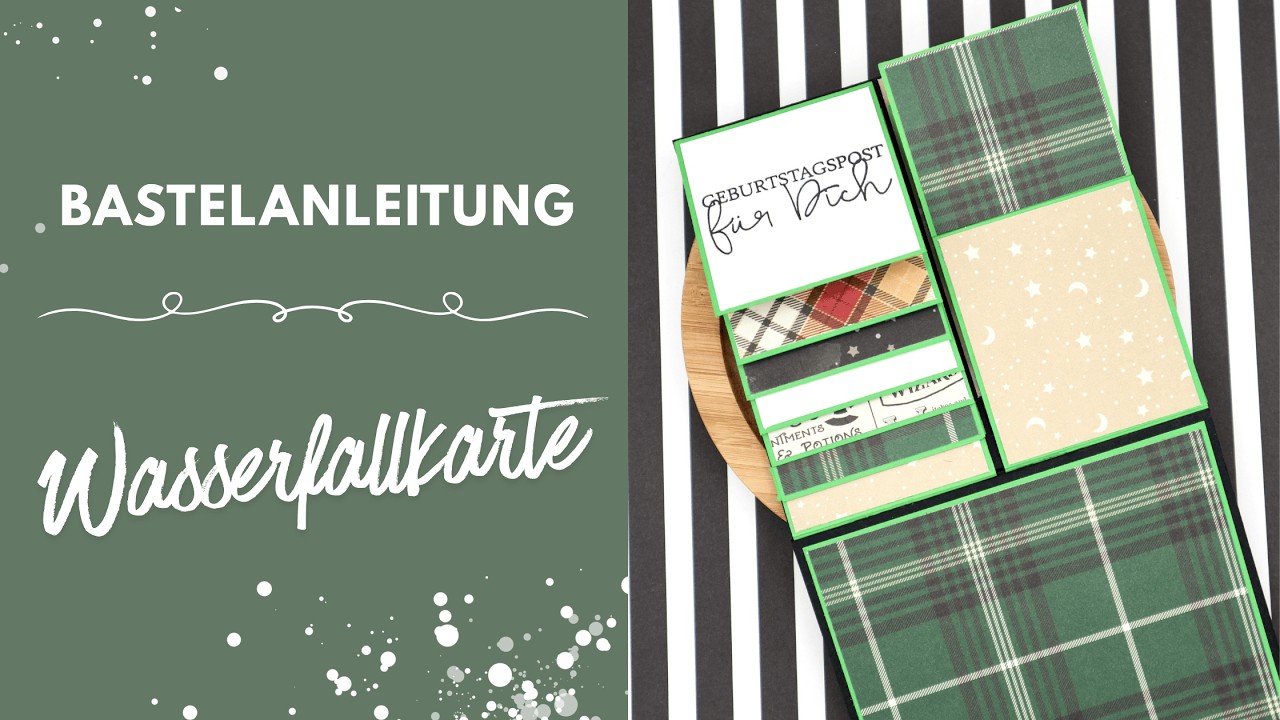 Bastelanleitung Wasserfallkarte | Maßangaben in CM