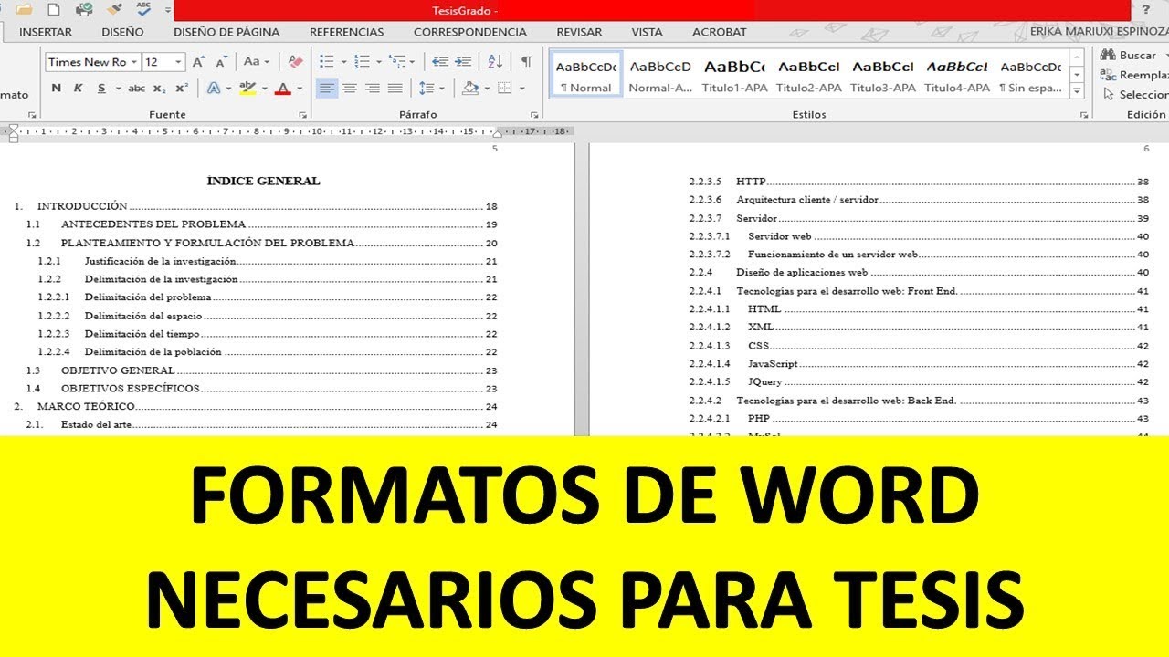 Insertar tabla de contenido word