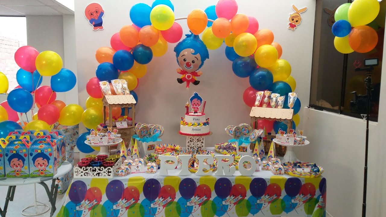 Mantel Plástico Para Cumpleaños Infantil Personajes Color M Plim Plim