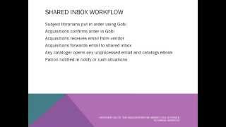 E-Book Cataloging Using a Shared Mailbox