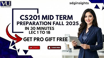 CS201 Midterm Preparation 2025| Mcqs & All   | 100% Handout Based | free pro gift | sdginsights