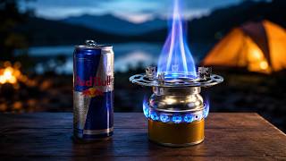 Turn 2 Red Bull Cans Into an INSANE Blue Flame Alcohol Stove | DIY Camping Burner