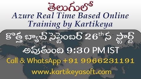 Azure + DevOps Realtime Online Training | New batch will be starting on Sep 26th @+91 9966231191
