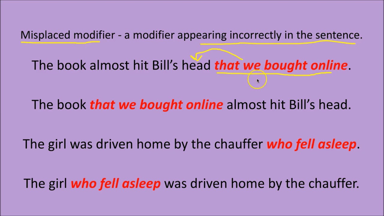 misplaced modifier examples