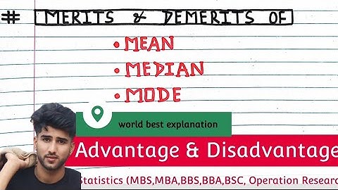 Merits and Demerits of Mean Median Mode || Advantage and disadvantage of mean median mode