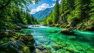 Emerald River in the Mountains 🌿💎 | Crystal Clear River | 4K Ultra HD Nature TV