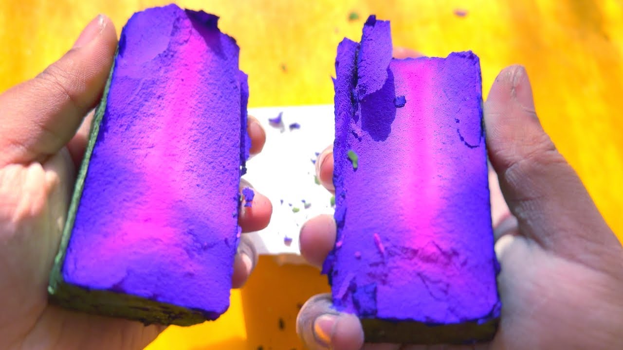 Dyed Gym Chalk Crumbling | Oddly Satisfying | Soft Dusty Blocks | PettyASMRR