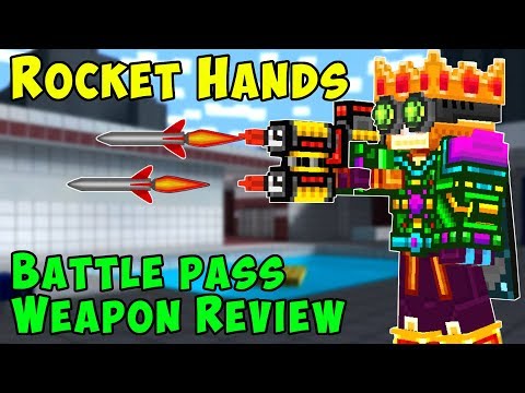 Pixel Gun 3D ROCKET HANDS Weapon Review Gameplay - PG3D Battle Pass