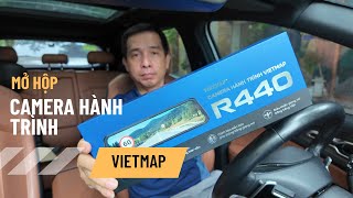 Mở hộp Camera hành trình Vietmap R440 màn hình Gương có Cảnh báo giao thông