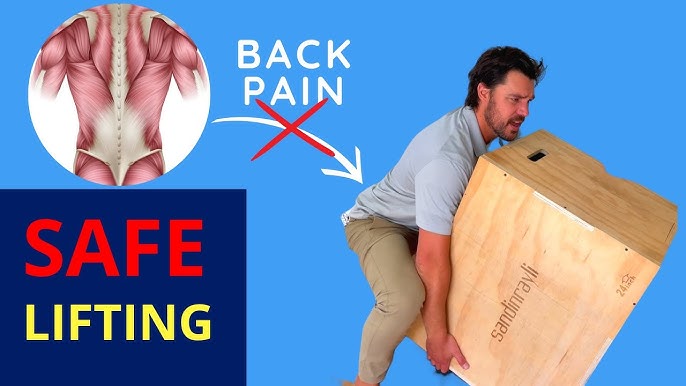 How can you keep your lower back safe while lifting heavy objects