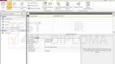 Create a new table displaying the following fields :  1st field: name:CopyCode,data type:...