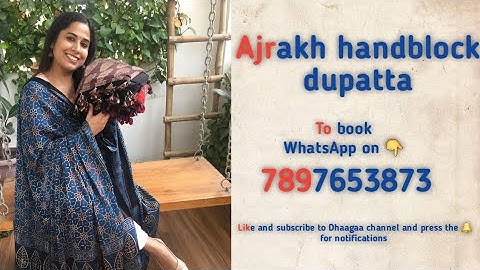 Ajrakh Dupatta (Ajrakh hand block Modal Silk Dupatta)