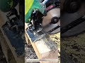 Cutting Wooden Beams Using a Circular Saw for Precision Construction