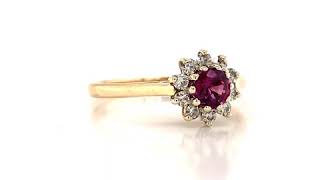 Ruby and Diamond Cluster Ring Content