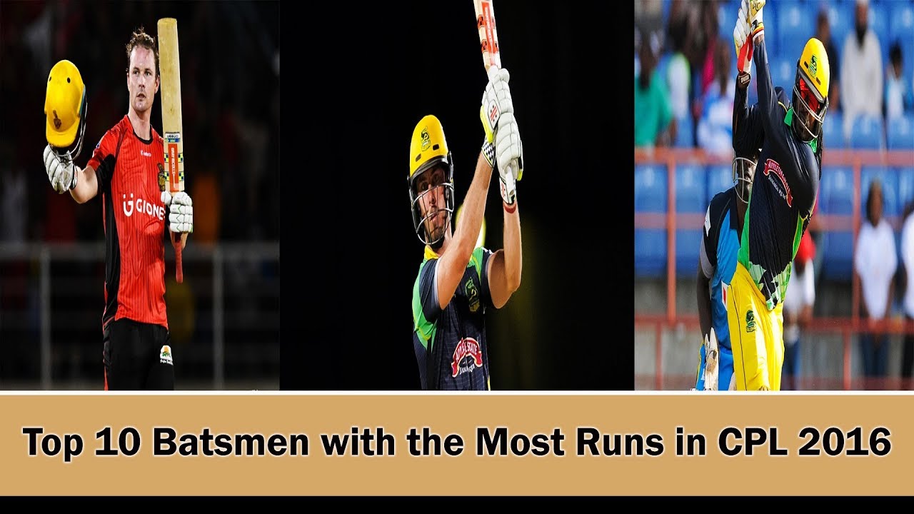 Top 10 Batsmen with the Most Runs in CPL 2016