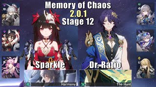E0 Sparkle E0 Jing Yuan & E0 Dr. Ratio | Memory of Chaos 12 2.0.1 3 Stars | Honkai: Star Rail
