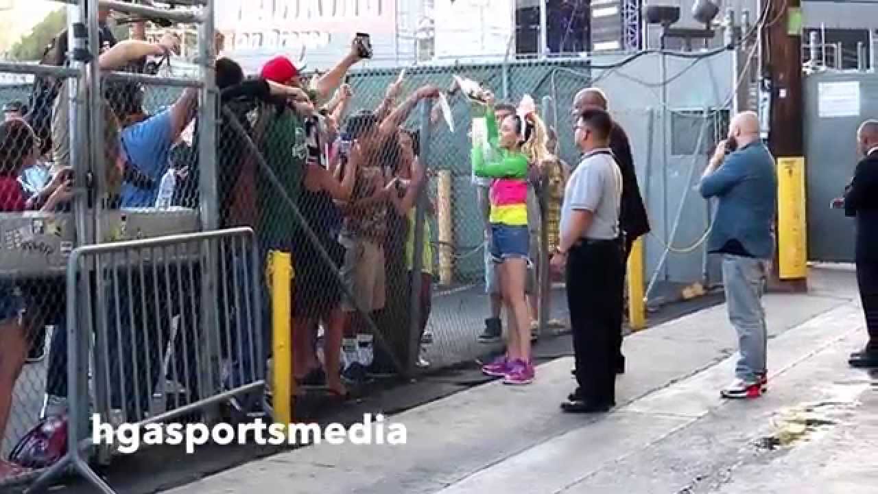 Miley Cyrus shortly after her appearance on The Jimmy Kimmel Show!