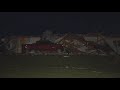 Live look at severe storm tornado damage in rural iowa