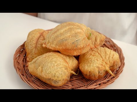      !   , Crispy Fried perilla leaves , Fried chips Recipes, cooking ASMR,