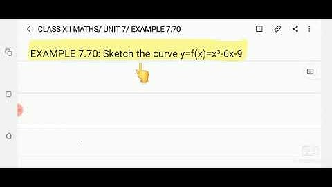CLASS XII MATHS/ UNIT 7/ EXAMPLE 7.70/Sketch the curve y=f(x)=x³-6x-9
